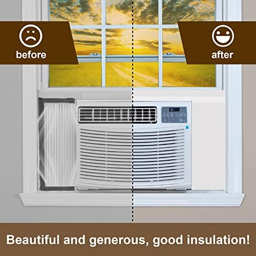 Pencere Klima Yan Panelleri, Üst Sızdırmazlık Şeritli Beyaz AC Yalıtımlı Köpük Paneller, Ayarlanabilir 17 inç Y x 9 inç W'ye kadar
