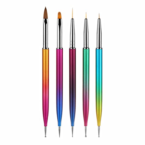 Tırnak Geliştirme Kalem Seti Çift Nokta Matkap Kalem Çekme Tel Kalem Kristal Kalem 5 Metal Degrade Manikür Çubukları çivi için