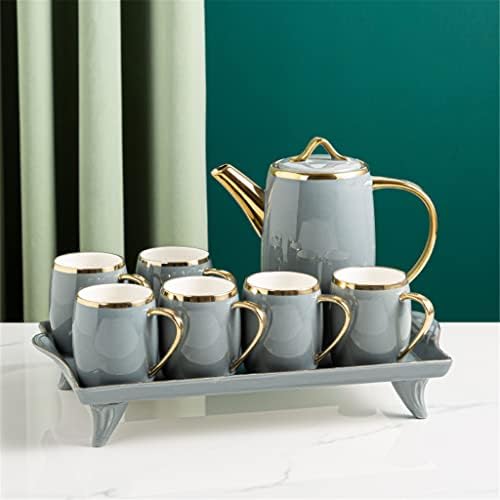 XİULAİQ Avrupa fincan seti seramik oturma odası fincan seti ev demlik çay seti çay tepsisi ev çay bardağı seti (Renk: B, Boyut: resimde