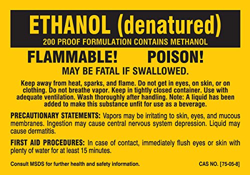 Brady 7258QLS Chemical, Biyolojik Tehlike ve Tehlikeli Madde Etiketleri, Kendiliğinden Yapışan, Polyester, 2 x 5, Sarı Üzerine Siyah