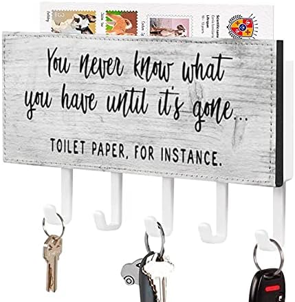 Gidene Kadar Neye Sahip Olduğunuzu Asla Bilemezsiniz Tuvalet Kağıdı Duvar için Anahtarlık, Banyo Posta Tutacağı ve Giriş için Anahtarlık,