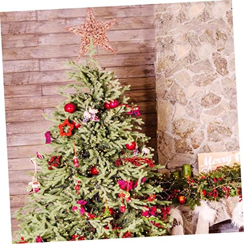 Amosfun 2 pcs Noel Treetop Noel Ağacı Hugger Klip Ağacı Topper silindir şapka Süslemeleri Süslemeleri Noel Ağacı Yıldız Süsler Noel