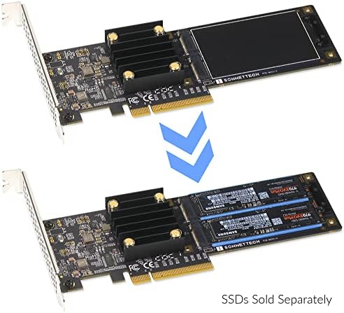 Sonnet M. 2 2x4 Düşük profilli PCIe Kartı (İki M. 2 NVMe SSD yuvası • 16 TB'a kadar Kendi ssd'lerinizi ekleyin)