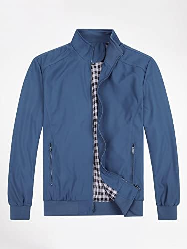 Kadınlar için OSHHO Ceketler - Erkekler Fermuarlı Eğik Cepli Ceket (Renk: Açık Gri, Boyut: Orta)
