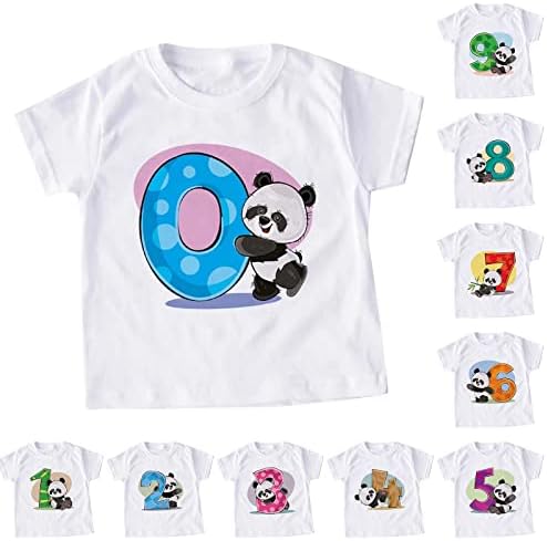 Yürüyor Boys Kız Yaz Kısa Kollu Panda Karikatür Baskılar T Shirt Tops Dış Giyim Sevimli Çocuk Paketi