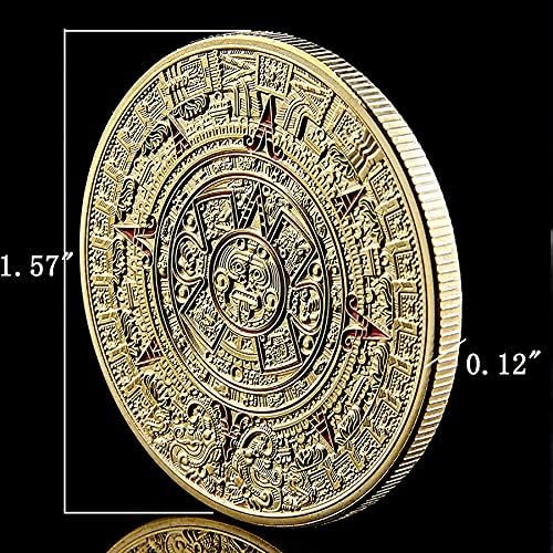YKshop Meksika Maya Aztek Takvimi Kehanet Kültürü Mücadelesi Coin-Altın