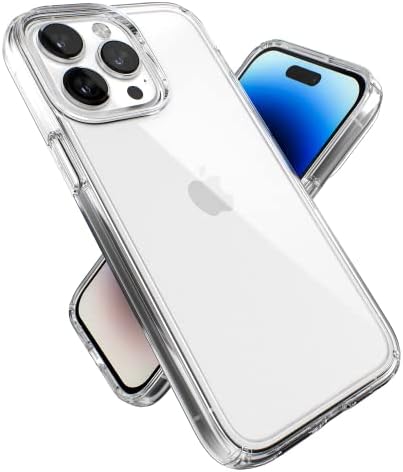 Speck Clear iPhone 14 Pro Max Kılıf - Çizilmeye Dayanıklı Çift Katmanlı İnce Telefon Kılıfı ile Düşme Koruması 6,7 inç iPhone'lar için
