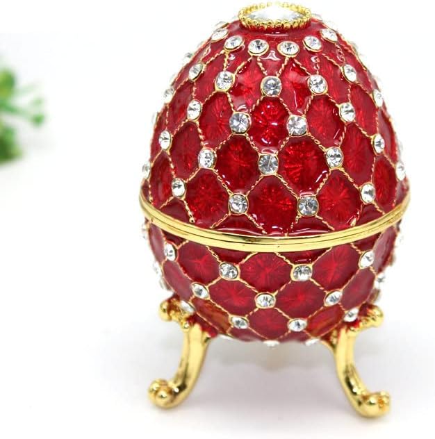 YiYLunneo Yumurta Mücevher Kutusu Emaye Renk Yumurta Mücevher Kutusu Yaratıcı Ev Dekorasyon
